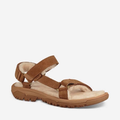 Teva Hurricane Shearling - Men's Teva Sandals - Beige / Brown | India (BLYJ48396)